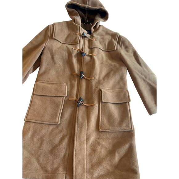 Burberry London Duffle Coat XS Camel Wool Toggle Hooded Made in England Vtg - Picture 2 of 16